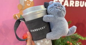 星巴克抱抱灰貓提袋搶！太妃核果那堤這2天搶先喝，120款耶誕周邊欠買。