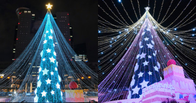 2023新北歡樂耶誕城偷偷試燈了！挑戰史上最美「板橋耶誕城」天幕耶誕樹曝光，現在就衝板橋不怕人擠人。