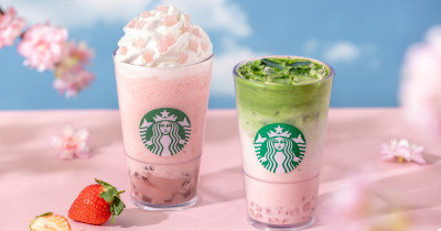 3天星巴克買一送一！星巴克「草莓星冰樂 草莓抹茶」加Ｑ彈麻糬丁必喝。