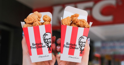 肯德基雞米花一整桶！超大桶肯德基勁爆雞米花桶145元，整桶雞米花抱著吃最爽。