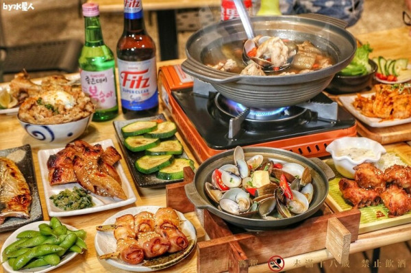 在修車廠吃串燒！爆炸肉量日式丼飯均一價99元，免費招待毛豆無限吃，剝皮辣椒鍋續湯喝到飽