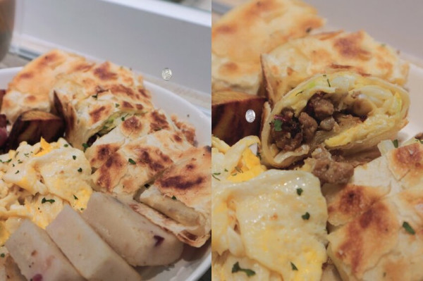 【人氣脆皮蛋餅】晨沐》份量澎湃的文青早午餐！松山區小巨蛋站