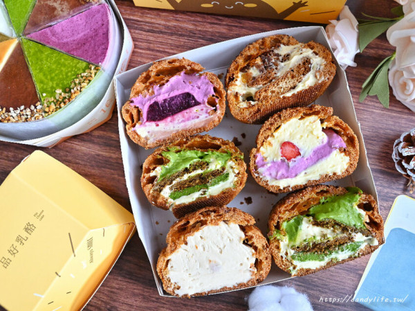 品好乳酪｜台中也吃得到高雄人氣重乳酪蛋糕，一個蛋糕一次吃到八種乳酪，還有爆餡泡芙，料多到讓你無法駕馭