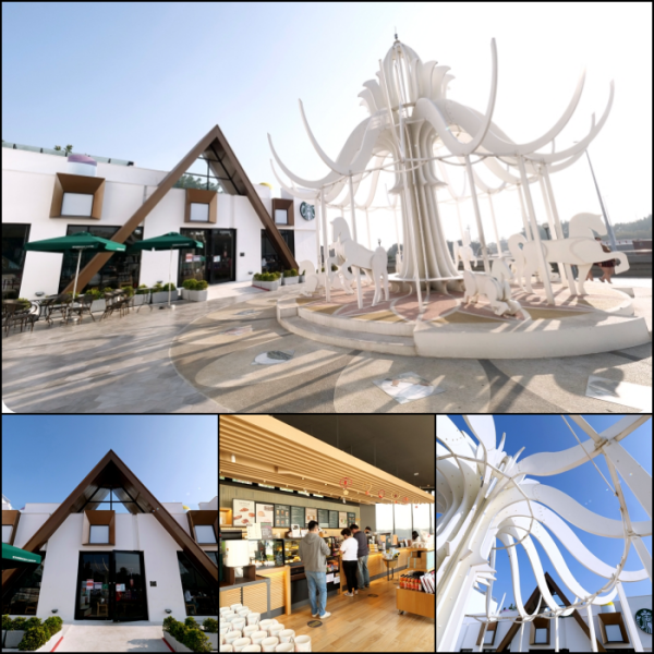 台中》積木城堡星巴克～超夢幻純白色旋轉木馬，少女心噴發仙氣滿點。還有限定馬克杯、隨行卡可收！ @捲捲頭 Wonderful 品味。生活