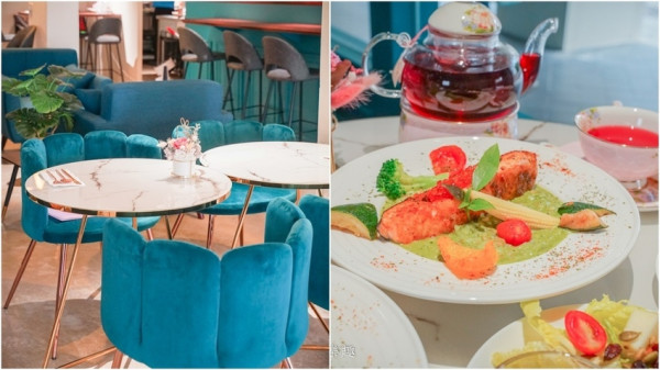 浪漫主藝 Romanticist ▏花藝教室 x 咖啡廳、餐酒館板橋夢幻的複合式餐廳。鮭魚燉飯灑上鮭魚卵點綴 澎湃海味讓你吃過就難忘。板橋美食