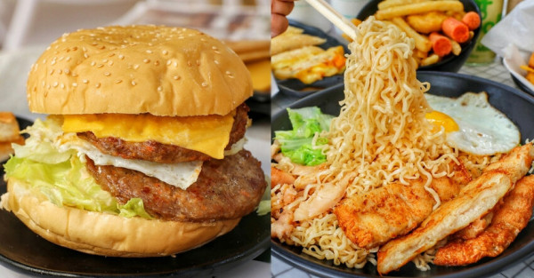 一大早就能爽嗑炒泡麵！平價早午餐新開幕，堆高高雙層肉片漢堡，芋頭控必點爆漿芋泥蛋餅