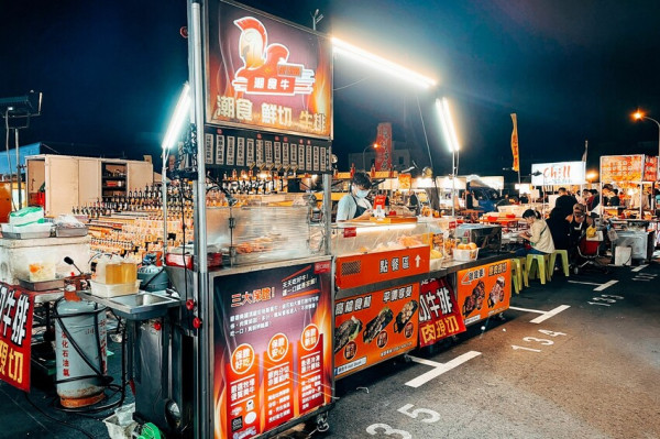 台中夜市美食推薦｜潮食牛Hot Steak｜整塊原肉現切 肉量超足｜現場炙燒噴火秀｜隱身夜市裡的超人氣美食｜肉控必衝｜內附完整菜單 - 萍姐愛分享