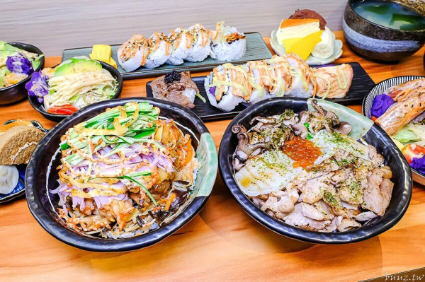 隱藏丼飯新鮮海味食材，泰壽司高評價丼飯壽司專賣，丼飯含湯、沙拉甜點，讓人吃飽飽！