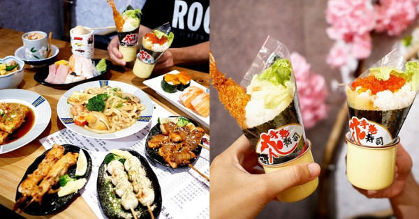 巨無霸手卷你吃過嗎? 光是吃完手卷就有三分飽足感，台中太平這家居酒屋串燒超有水準，鹹甜口味都厲害，還有超大貫握壽司，份量十足-九屋太平所の聚客