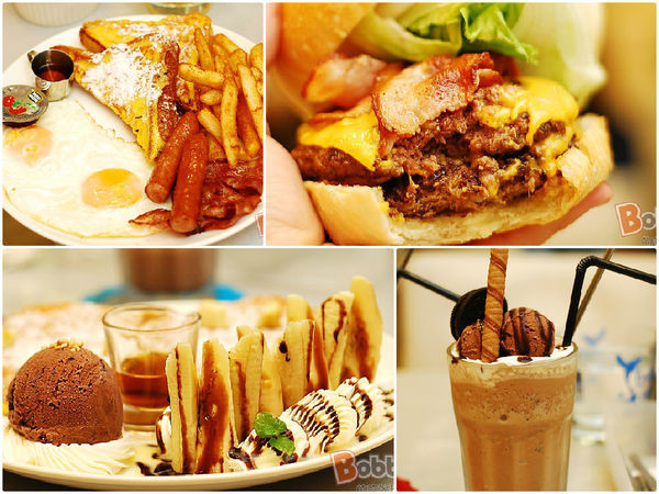 【新竹美式餐廳】飛翔的魚美式早午餐.新竹遠百附近旁.網路超人氣美食推薦(法式吐司蛋/大胃王漢堡/巧克力香蕉鬆餅/水果茶/拿鐵咖啡)