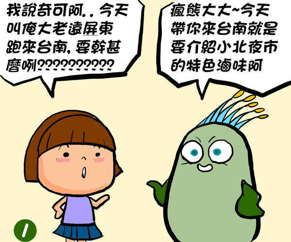 奇可奇卡FUN美食--小北滷味專賣店，唉唷~瘋熊跟著奇可跑台南、吃好料的咧!