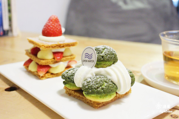 [ 民生社區美食 ] 淺藍 × 海海洋菓～現點現做抹茶聖多諾黑、草莓法式千層