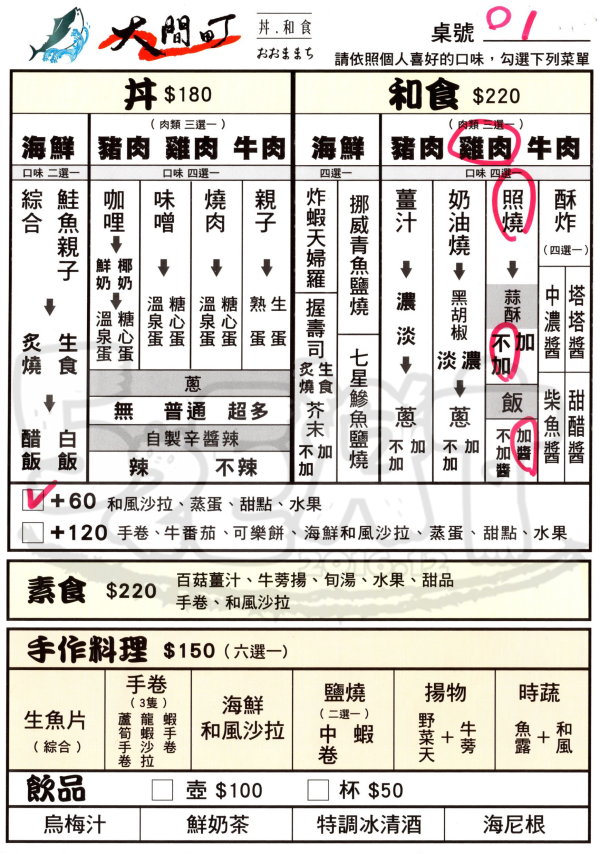 【台中西區日式料理推薦】大間町價位，菜單大公開！絕對能滿足您挑剔味蕾的日式料理！台中西區美食小吃旅遊景點推薦！