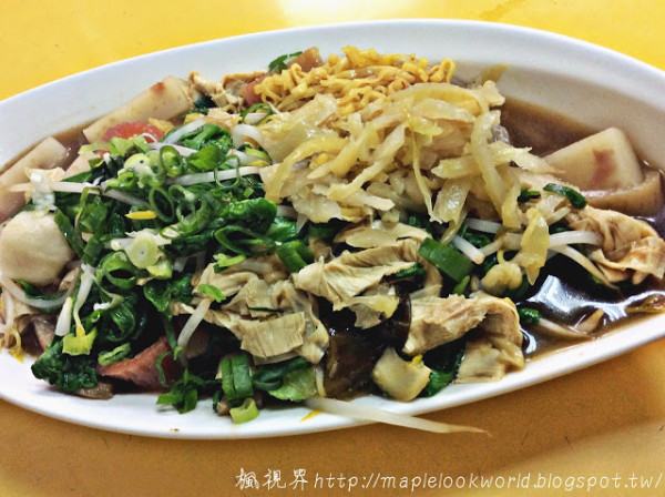 尚珍滷味料理｜台中北屯｜小吃攤｜會加很多酸菜跟九層塔的滷味店 100元可以吃到撐
