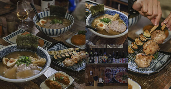 日本東京都新宿高人氣はやし家血統，一點酸香一口濃郁拉麵湯頭品味三井壽清酒，日式清酒吧拉麵