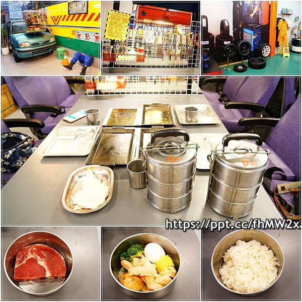 【台南安平親子餐廳】甲保廠汽修主題餐廳／愛玩客強力推薦～個人DIY鐵板料理，好吃又好玩，整台公車跟汽車都搬進了餐廳裡