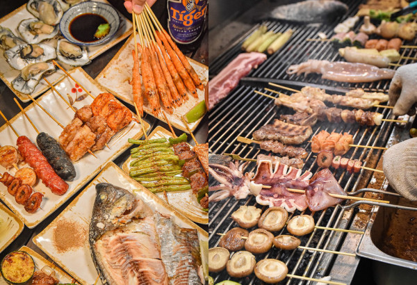 台中精誠路18元起平價串燒 啤酒，鹽烤吳郭魚、整條豬五花、烤鮮蚵-妮妮布魯