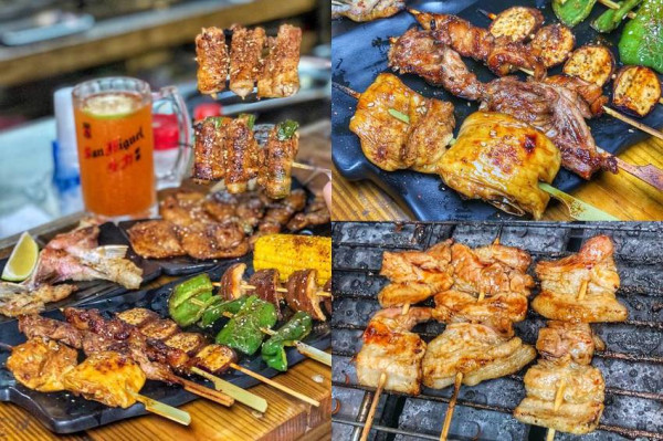 台中豐原美食【彪串燒 直火燒烤】銅板價串燒露天居酒屋/生啤酒買三送一 獨門醬汁香氣逼人 喝酒小酌的好地方 台中美食l台中宵夜 | 小白只饗ㄔ美食