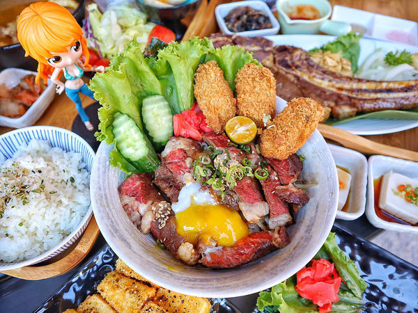 【台中x食記】松牛川町。黑毛和牛套餐。大里家庭式餐廳。平價丼飯。素食。