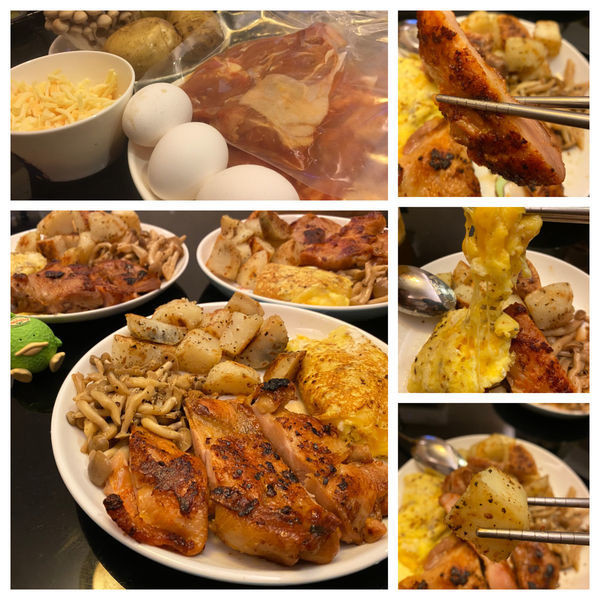 耍心雞香煎雞排佐起司蛋馬鈴薯 - 簡單食材，你也能DIY做出完美早午餐 !