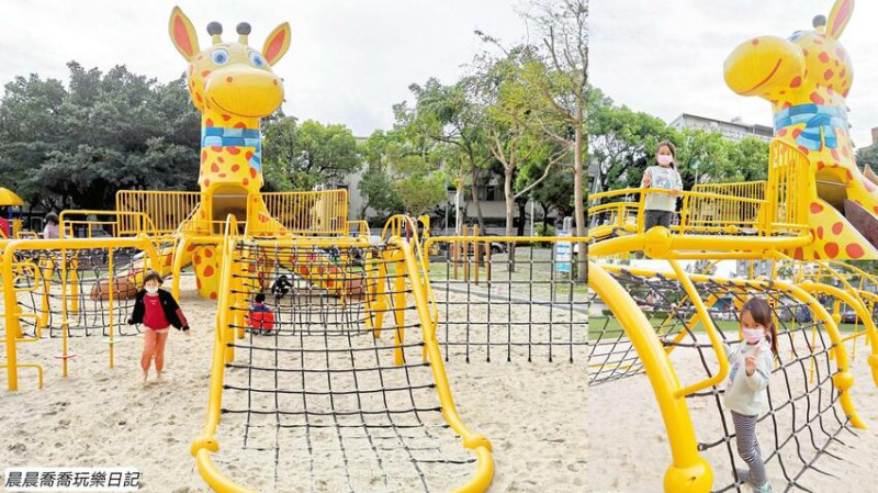 花蓮景點｜免費景點你來過了嗎？超可愛6公尺高長頸鹿，有溜滑梯、垂直攀爬網、翹翹板、好多遊具就在【長頸鹿親子公園】
