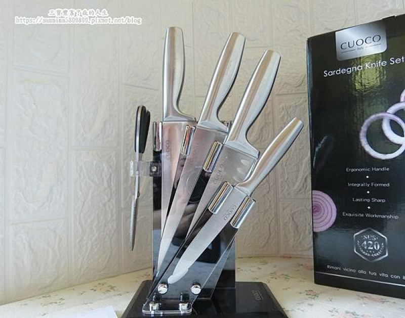 廚房刀具推薦【義大利CUOCO】420 薩丁尼亞不鏽鋼刀具6件組 4刀1剪好收納 輕鬆整理食材 質感嚴選