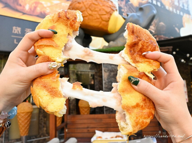 旅禾泡芙之家｜超狂拔絲麻糬菠蘿，勘西勘到不行！同場加映母親節蛋糕，媽媽們最愛的口味，好吃不甜膩，可宅配外縣市～