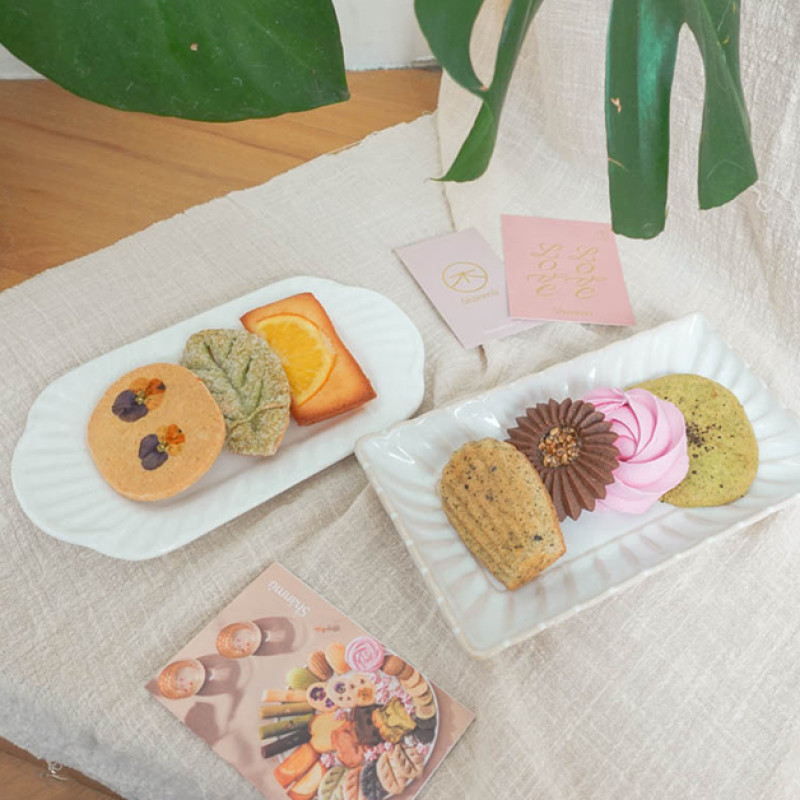 喜餅試吃。山木島Shānmù  絕美花草設計喜餅  把台灣在地食材融入糕點內