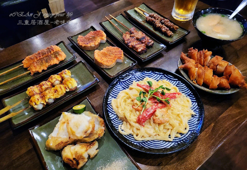 三重居酒屋推薦│老味噌日式居酒屋，濃濃沖繩食堂氛圍，究極美味串燒，必點秘制雞卷唐揚，爆好吃超下酒│三重美食深夜食堂、消夜聚餐喝一杯好地方