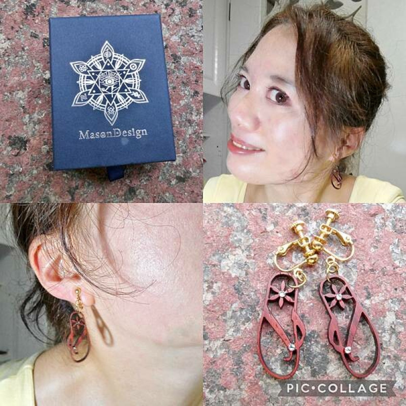 木飾設計飾品推薦/梅森設計Mason_Design_tw/手作海灘鞋造型耳環/文末有9折折扣碼可以使用只有限量100張
