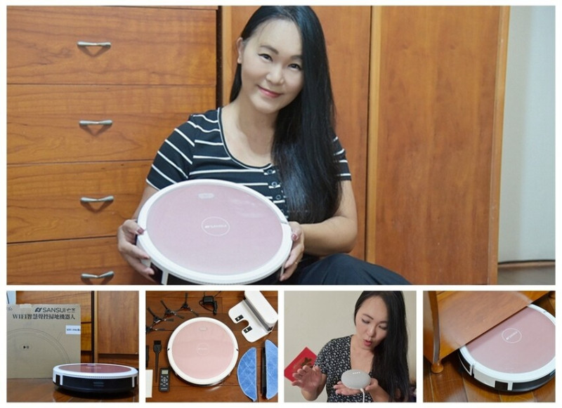 家電開箱｜SANSUI 山水 智能掃地機器人SRV-I98(粉) 支援google音箱 智能路徑導航 獨立集塵盒 水箱濕拖超便利 手機APP一鍵控制 輕鬆打掃超省力
