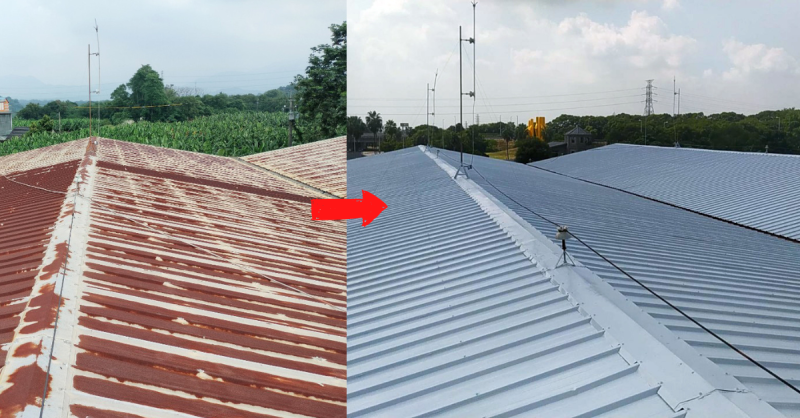 省萬元!鐵皮屋頂大變身/浪板油漆噴塗/振宏油漆/免費估價/台南油漆行推薦