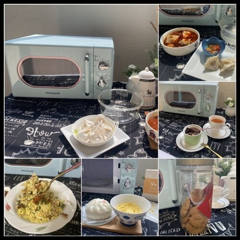 微波懶人料理無油煙食譜分享【Frigidaire富及第】【20L復古美型微波爐】蒂芬尼綠 FKM-2046MG，復古美型加簡約元素，搭配機械式旋鈕，放哪裡都能讓人眼睛一亮！操作直覺且功能完善，擁有五段