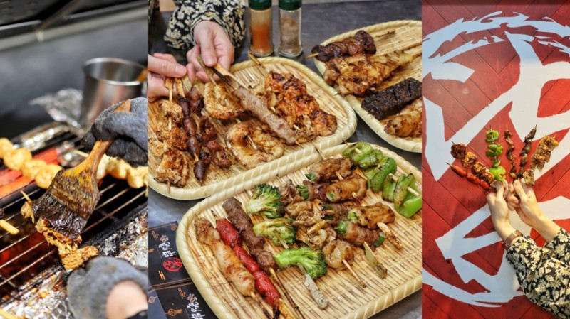 【台中食記】逢甲夜市必吃『柒串燒』烤出平價美味每串19元起，google評價兩千多則五星滿分！