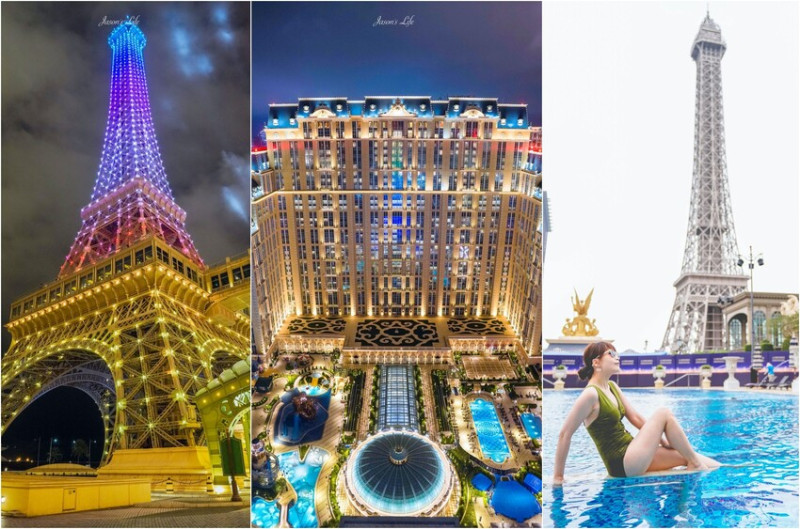 【澳門｜住宿】澳門巴黎人Parisian酒店。房間內就可以欣賞五彩繽紛的巴黎鐵塔，房客可免費參觀鐵塔