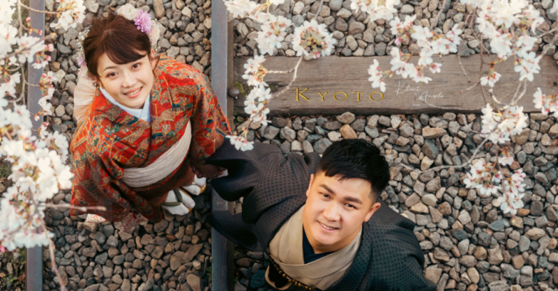 【台南婚紗攝影】到日本拍婚紗！京都春日櫻花婚紗照│克林姆與安淇拉的攝影棚│拍攝調色檔案全贈│海外婚紗推薦