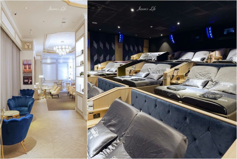 【台中南屯｜景點】台中文心秀泰影城-丹普廳。文心秀泰，躺在40萬電動床舒服看電影，VIP零食區及600元美食