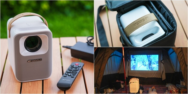 微型投影機開箱｜SANSUI山水智慧投影機SPJ-MD．超大畫面超震憾！無線投影.支援手機鏡射.內建影音平台NETFLIX Disney+