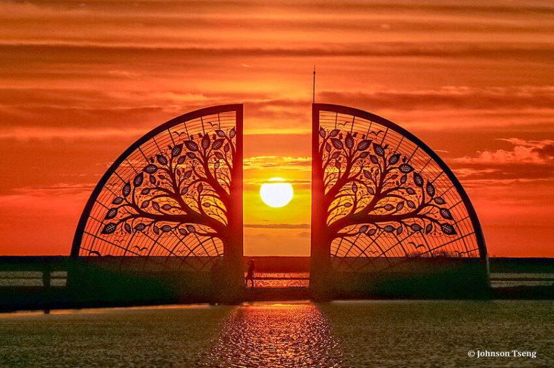 【台南景點】2023南鯤鯓扇形鹽田新景點‧純白生命之樹裝置藝術│海上絕美步道│夕陽美景│熱門拍照景點│台南新