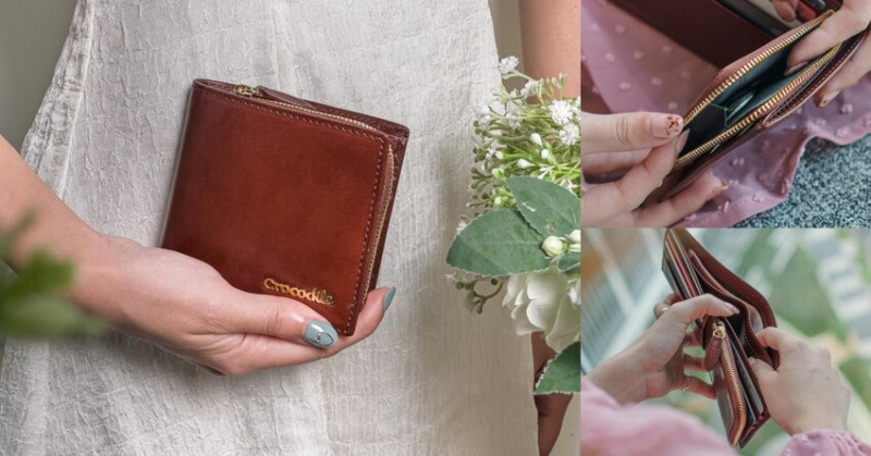 男女都適用的中性真皮短夾，義大利手工製植鞣皮革、具有皮革紋理，多層分隔、實用度高的送禮推薦 | 【穿搭配件】Crocodile鱷魚品牌