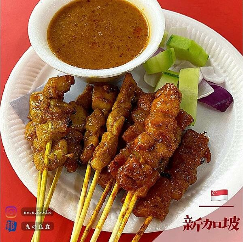 新加坡牛車水大廈美食～沙爹小吃吃起來 @neru.foodie / 丸の良食