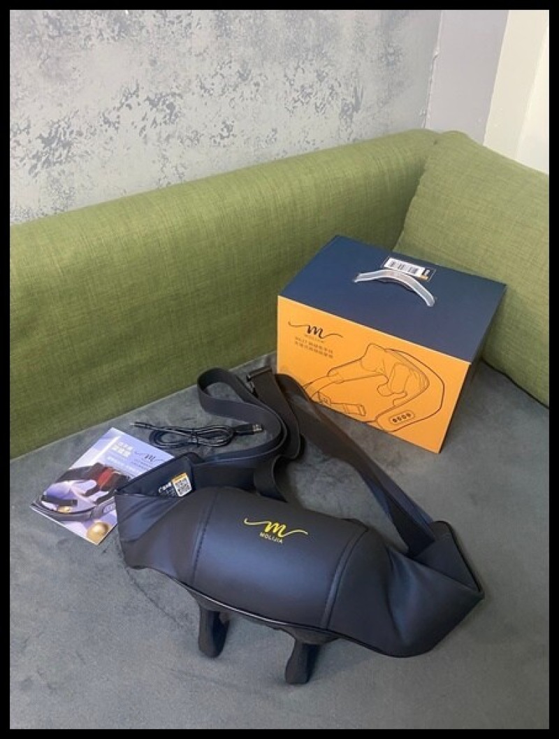 【充電式肩頸按摩器推薦】年節回家孝親禮物首選【MOLIJIA 魔力家】M637 無線免手持/充電式肩頸按摩帶 輕放肩頸, 隨時都能鬆一下;在家輕鬆享受肩頸指壓按摩