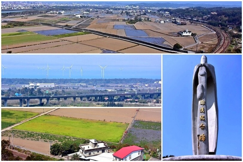 苗栗造橋【鄭漢紀念步道】棋盤格稻田、C型鐵路美景，追火車好地點