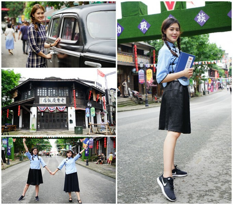 中國重慶景點旅遊推薦》兩江國際影視城，民國街以民國歷史、巴渝特色為主題的老重慶特色街區，換裝拍照也很有趣