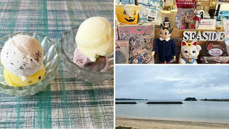 【日本沖繩恩納村美食、下午茶推薦】Seaside Drive In｜復古美式、景觀餐廳(沖繩自駕美食地圖、萬座毛附近餐廳、紅芋與香檬冰淇淋好好吃)