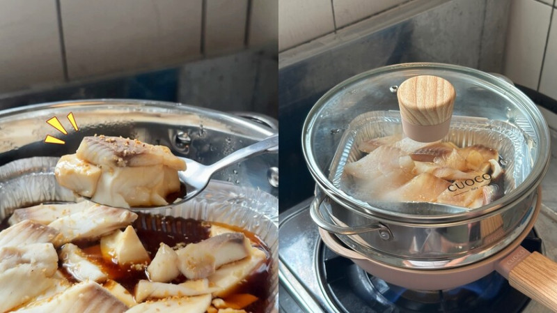 [食譜] 鯛魚蒸嫩豆腐｜蒸鍋懶人料理｜只需要簡單6種材料｜超簡單的懶人減脂料理！