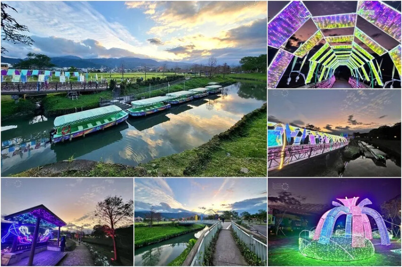 【綠境光灩】：宜蘭【2025冬山舊河港燈節】，最獨特的火車站結合生態綠舟園區，元宵節光影盛宴