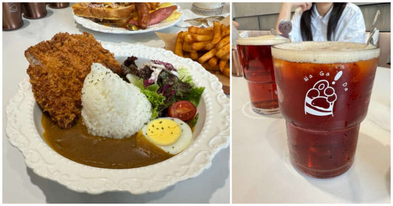 中壢青埔早午餐人氣店！哇嘎噠Wagada貓咪咖哩飯必點，紅茶無限續杯喝到飽。