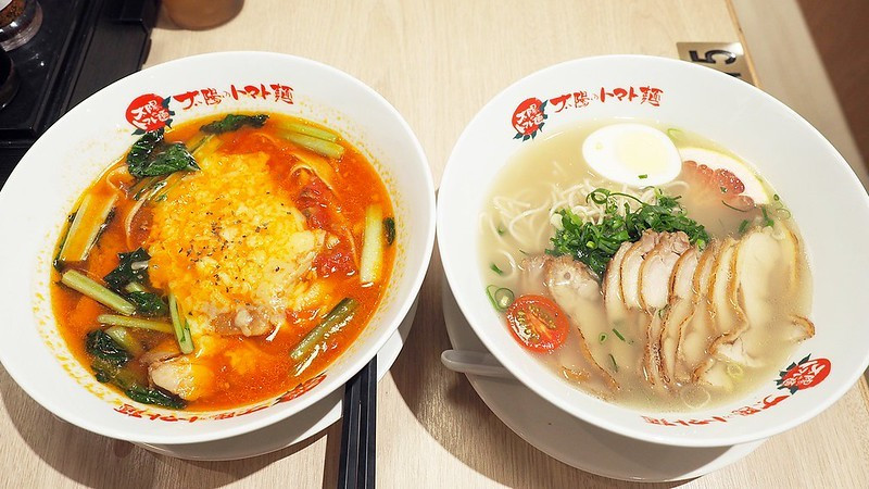 【高雄│前金】日本拉麵大賽第七名！太陽蕃茄拉麵│滿滿牽絲融化起司！番茄咖哩也好吃（漢神本館美食街B3）