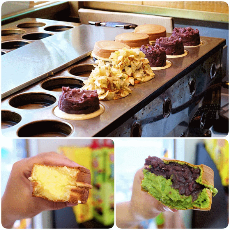 ▋礁溪美食 ▋憨仔車輪餅。超浮誇滿到尖山的餡料，用料爽快紮實。必點抺茶紅豆、芋的那塊莖，週末還有碰碰美食隱藏版喔！